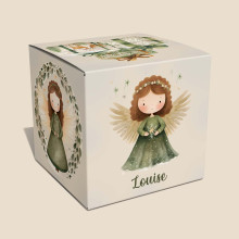 Boîte cadeau Noël personnalisée – Ange de Noël vert