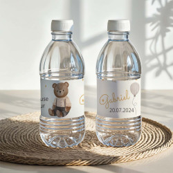 Étiquette bouteille d’eau – Collection Peluche Câlines