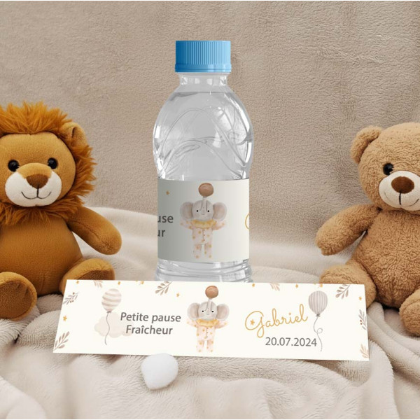 Étiquette bouteille d’eau – Collection Peluche Câlines