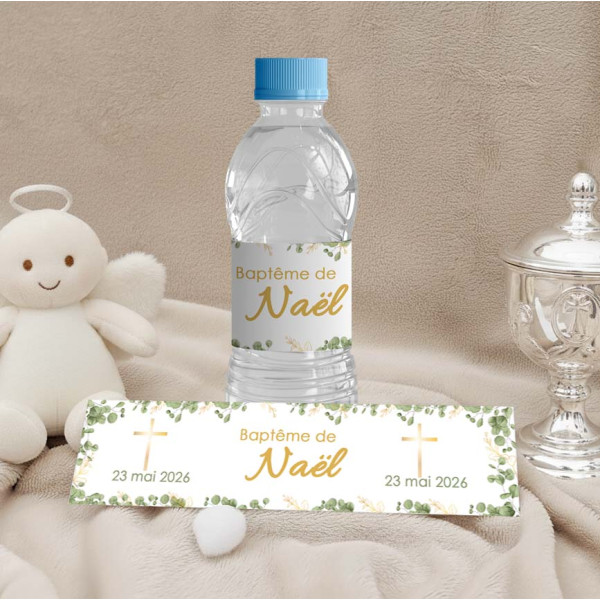 Étiquette bouteille d’eau – Thème Eucalyptus