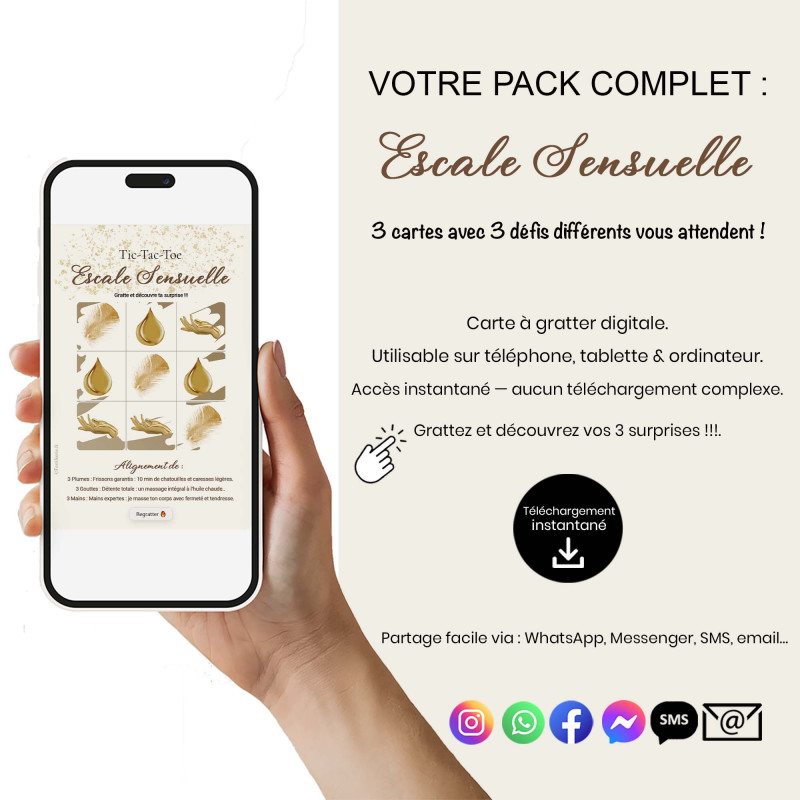 Pack Collection Escale Sensuelle - 3 Cartes à Gratter Virtuelles