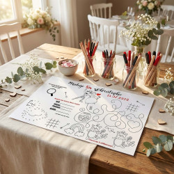 Feuille de coloriage Mariage – Set de jeux personnalisé A3