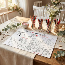 Set de table jeux et coloriage mariage