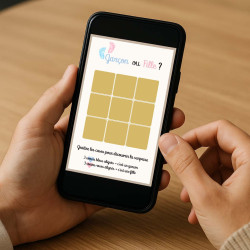 Carte virtuelle à gratter – Révélation de genre fille • Morpion cœurs