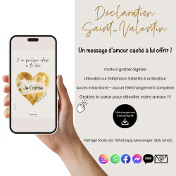 Carte à Gratter Virtuelle "Je t'aime" - Message d'Amour