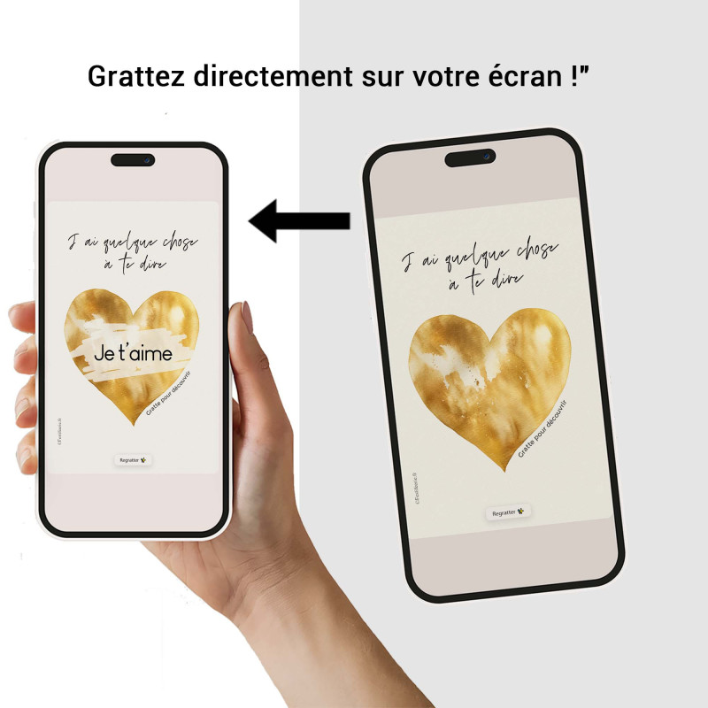 Carte à Gratter Virtuelle "Je t'aime" - Message d'Amour