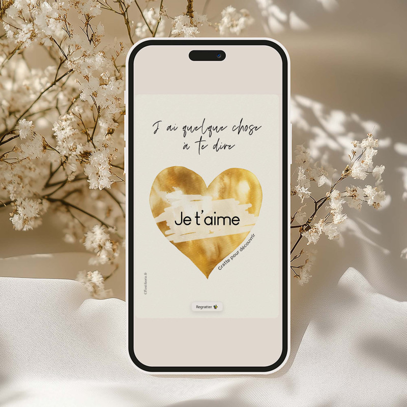 Carte à gratter virtuelle « Je t’aime » – Message d’amour