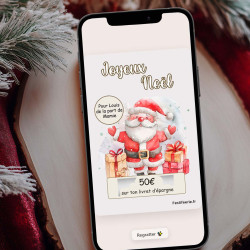 Carte virtuelle à gratter personnalisée – Cadeau d’argent Noël