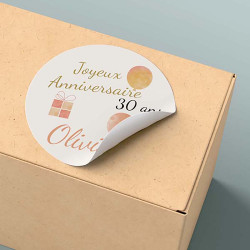 Étiquettes cadeaux d’anniversaire « Pétillant » – perforées ou autocollantes