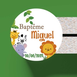 Etiquette ronde Jungle