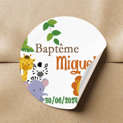 Etiquette ronde Jungle