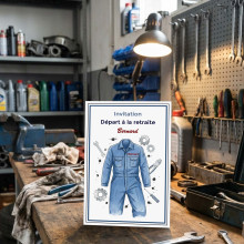 Invitation départ à la retraite mécanicien personnalisée