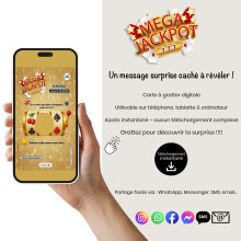 Carte à gratter virtuelle Mega Jackpot – Message surprise personnalisé