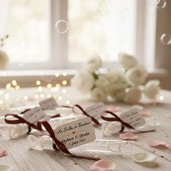 Tubes à Bulles Personnalisés avec Étiquette Cœur