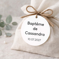 Étiquette Simple Ronde Élégante