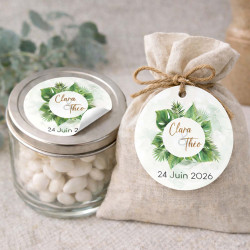 Etiquette ronde Tropicale