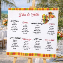 Plan de table Madras rouge – Guadeloupe