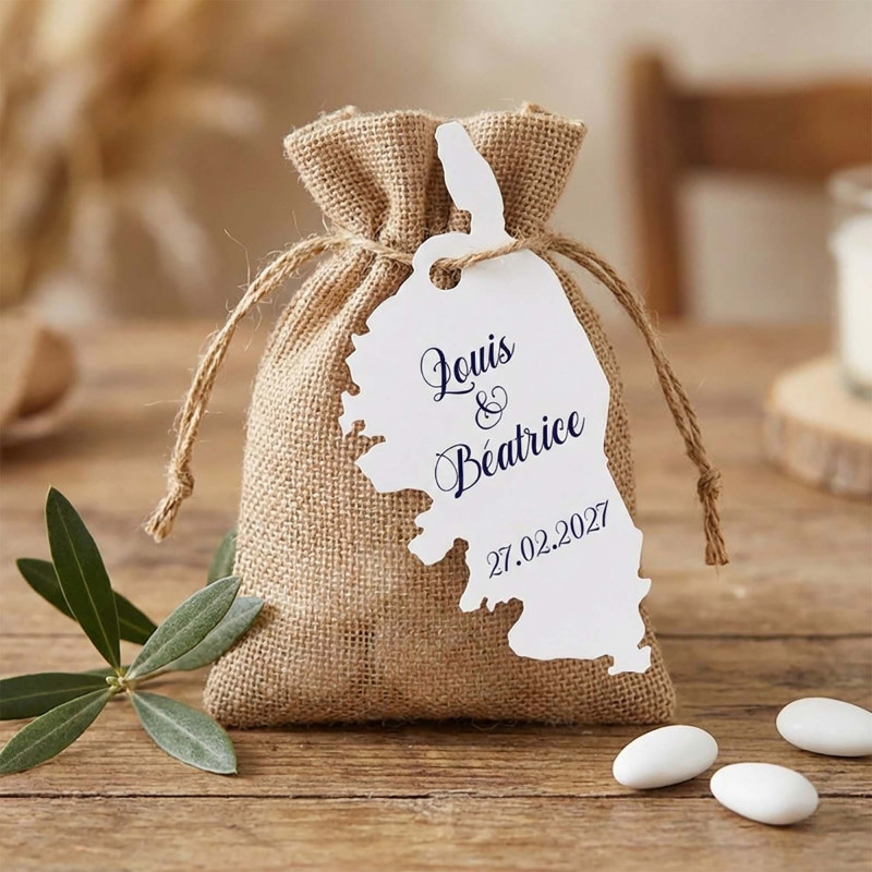 Étiquette carte de la Corse personnalisée 2A.2b