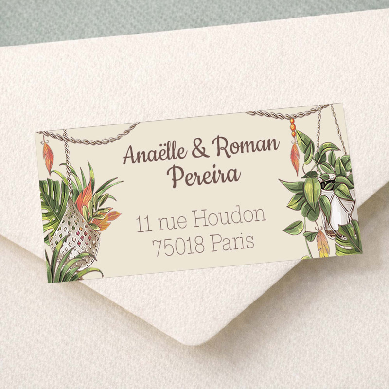 Étiquette d’adresse personnalisée – Collection Boho