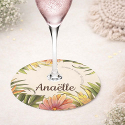 Marque-place collerette pied de verre – Collection Boho