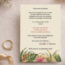 Carte repas personnalisée – Collection Boho