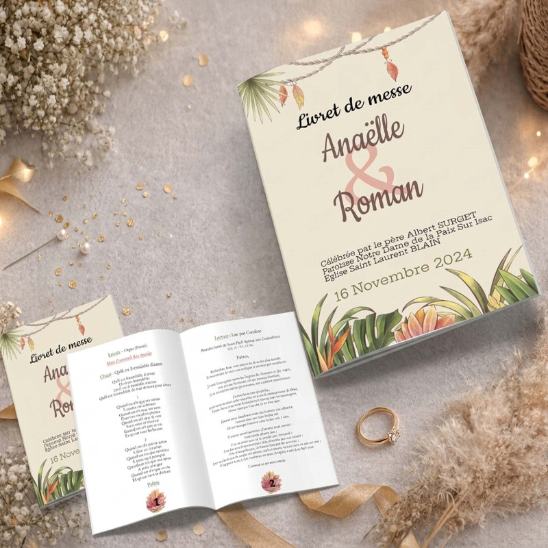 Livret de messe personnalisé – Collection Boho
