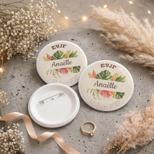 Badge personnalisé mariage – Collection Boho