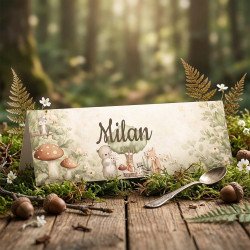 Marque-place chevalet personnalisé – Collection Les Amis de la Forêt