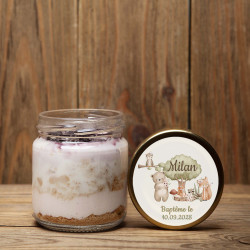 Pot en verre personnalisé – Collection Les Amis de la Forêt