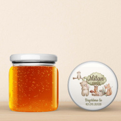 Pot en verre personnalisé – Collection Les Amis de la Forêt