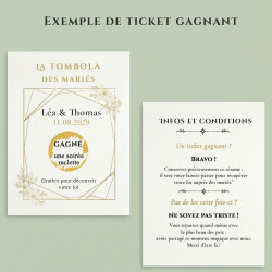 Tombola des mariés – Animation mariage avec tickets à gratter