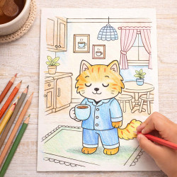 Livre de coloriage chats cocooning à télécharger – Chats Cosy