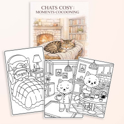 Livre de coloriage chats cocooning à télécharger – Chats Cosy