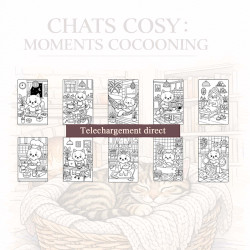 Livre de coloriage chats cocooning à télécharger – Chats Cosy