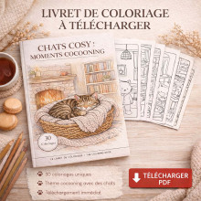 Livre de coloriage chats cocooning à télécharger – Chats Cosy