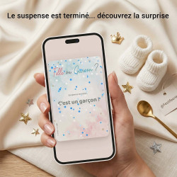 Carte animation virtuelle – Révélation genre pastel – C’est un garçon