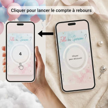 Carte animation virtuelle – Révélation genre pastel – C’est une fille