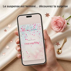 Carte animation virtuelle – Révélation genre pastel – C’est une fille