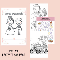 Livret d’activités enfants mariage à imprimer – homme/femme