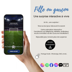 Carte animation virtuelle – Révélation genre football – Tir au but – garçon