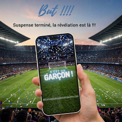 Carte animation virtuelle – Révélation genre football – Tir au but – garçon