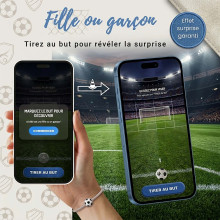 Carte animation virtuelle – Révélation genre football – Tir au but – fille