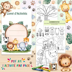 Livret d’activités à imprimer – Jeux et coloriages Savane