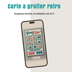 Carte à gratter virtuelle Rétro Morpion – Révélation C’est une fille
