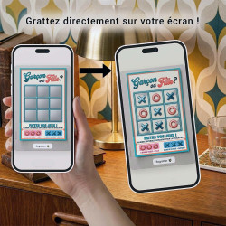 Carte à gratter virtuelle Rétro Morpion – Révélation C’est un garçon