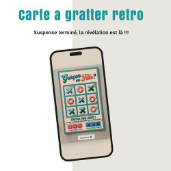 Carte à gratter virtuelle Rétro Morpion – Révélation C’est un garçon