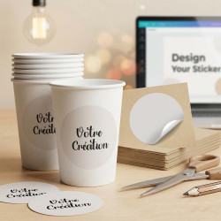 Stickers gobelets personnalisés – impression de votre visuel