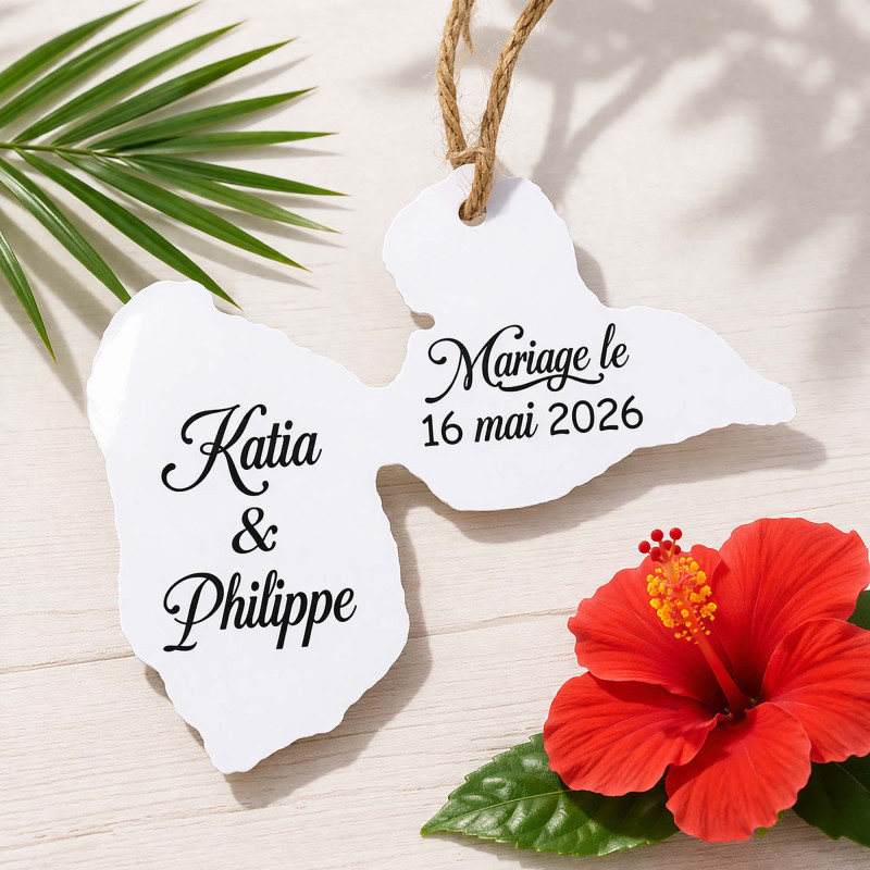 Étiquette Guadeloupe personnalisée – carte Gwada 971