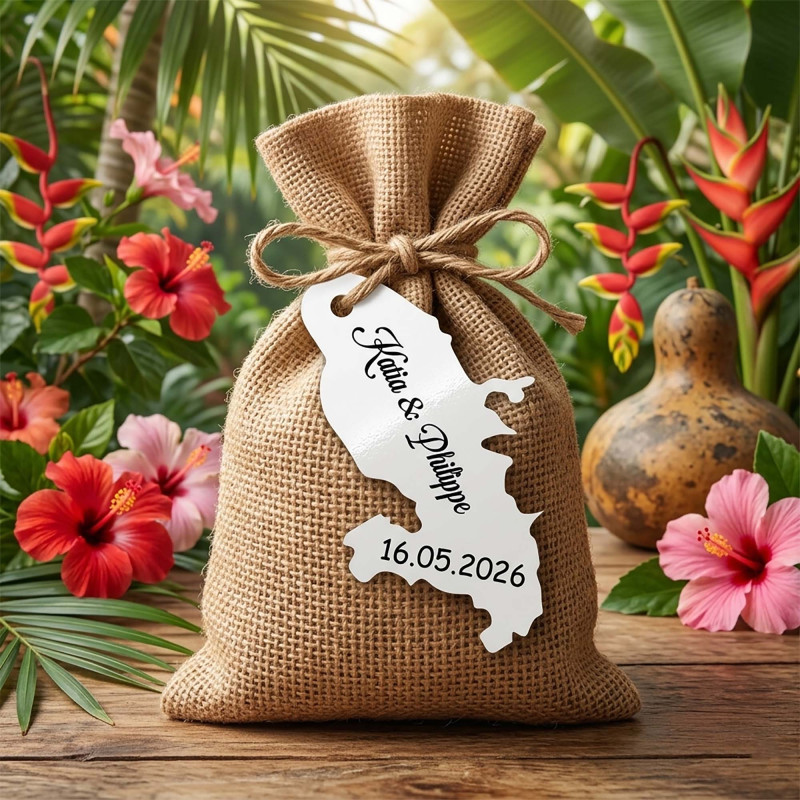 Étiquette Martinique personnalisée – carte Madinina 972