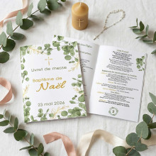 Livret de messe baptême Eucalyptys